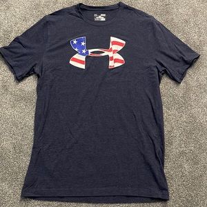 Under armor American flag t shirt mens size: medium navy color